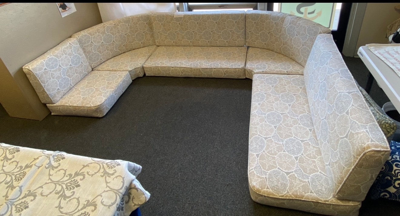 Sand dollar marine cushion upholstery
